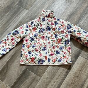 Floral quilted Jacket size small but definitely oversize